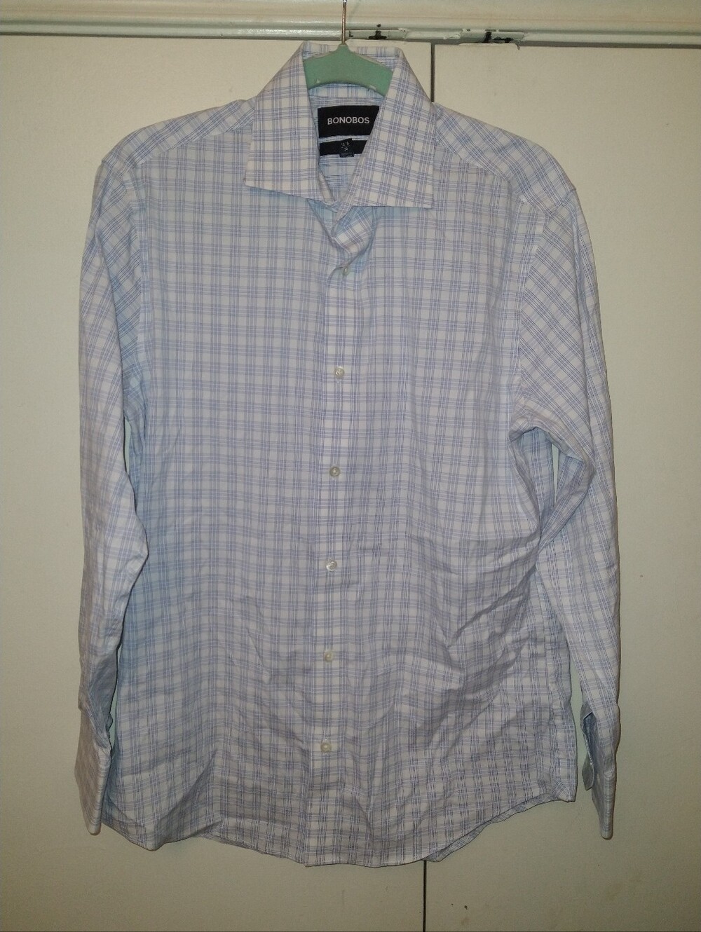 Bonobos Slim Fit Plaid Long Sleeve Button Up Shirt Men's sz 15.5-34.